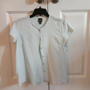 Eileen Fisher - 100% Irish Linen Top Sz M  Minty blue/green